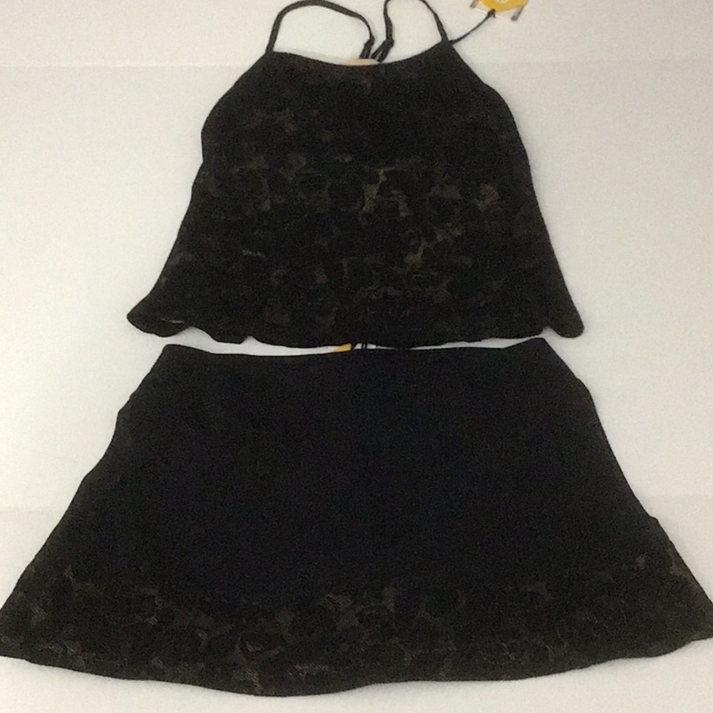 NWT Fila Lace Style Setters Skort & Cami Set Black Size Medium - Picture 2 of 14